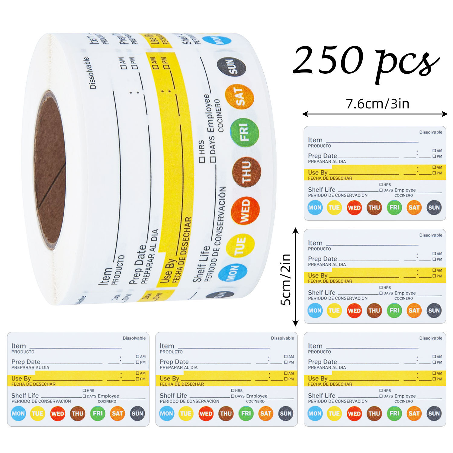 Food Storage Labels - 250 шт./рулон, водонепроницаемые этикетки для маркировки